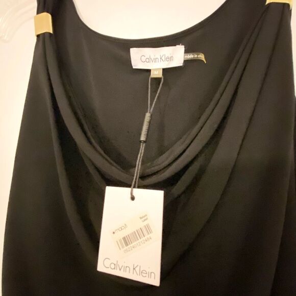 NWT Calvin Klein Black Maxi Dress with relaxed fit upper. Size M. - Picture 4 of 7